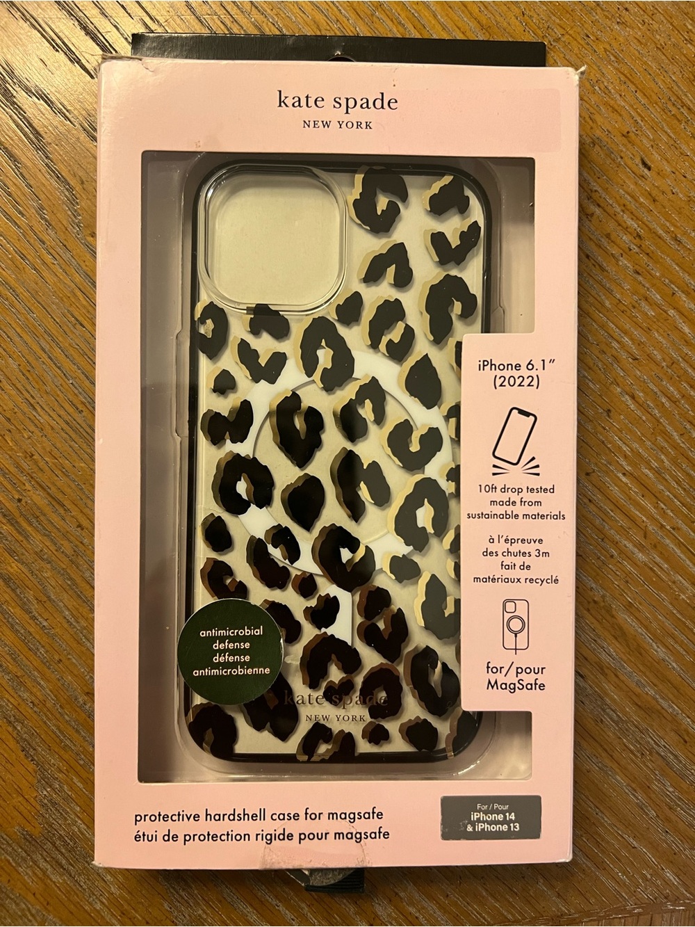 Kate Spade New York Clear Leopard Print MagSafe iPhone Case - Metallic & Black